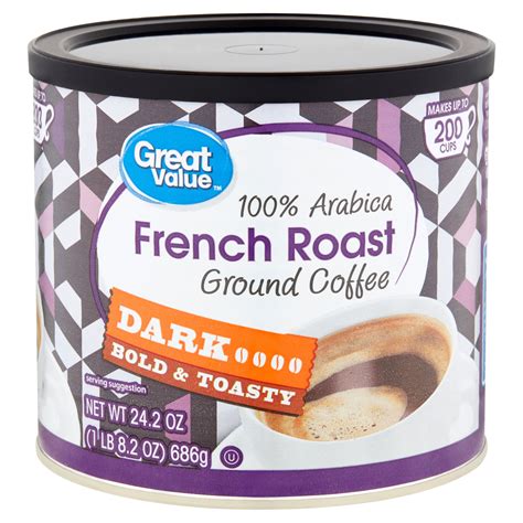 Great Value 100 Arabica French Roast Dark Ground Coffee 242 Oz