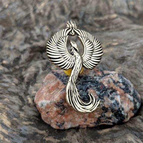 Phoenix Rising Pin Badge Etsy