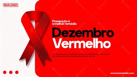 Social Media Banner Dezembro Vermelho Mês de Prevenção EPS Editável