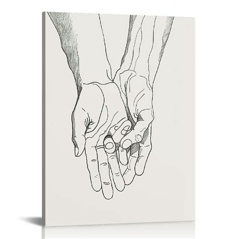 ONETECH Couple Holding Hands Wall Art Line Art Hands Hand In Hand