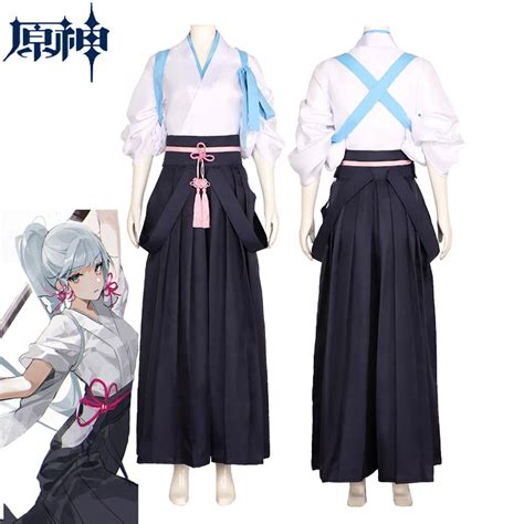 Kamisato Ayaka Cosplay Game Genshin Impact Cosplay Costume Dress