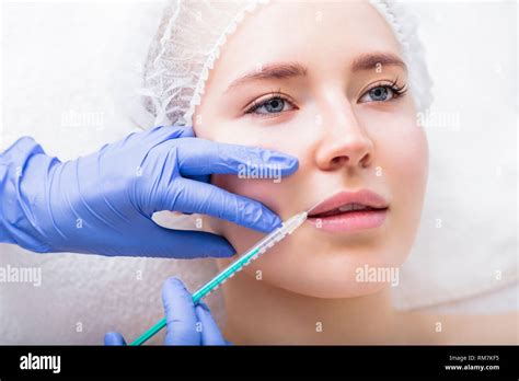 Cosmetic Beauty Injection To Beautiful Woman Face Stock Photo Alamy