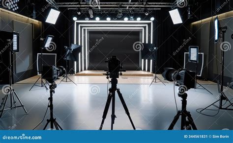 television studio setup    tv interview broadcast stock