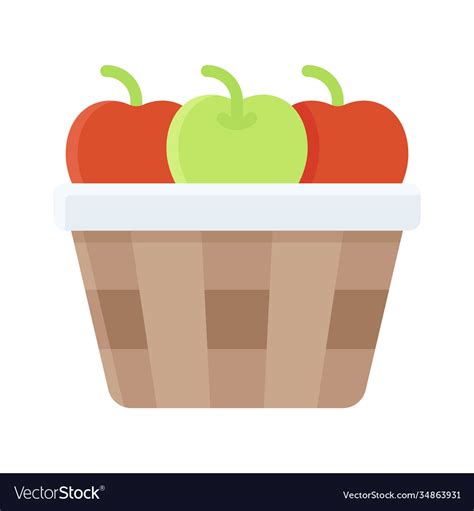 Apple basket icon thanksgiving related Royalty Free Vector