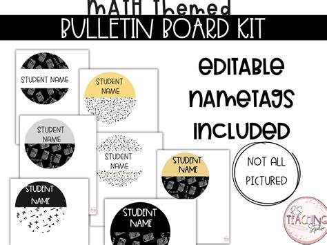 Math Bulletin Board or Math Classroom Door Decor Kit Easy and - Etsy