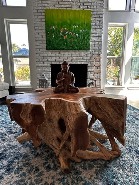 Solid Teak Root Coffee Table Etsy