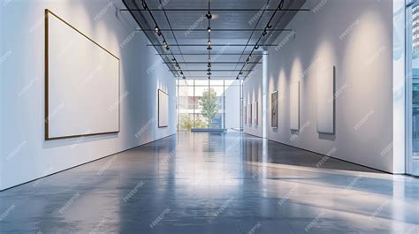 empty art gallery  white walls  minimalist design modern