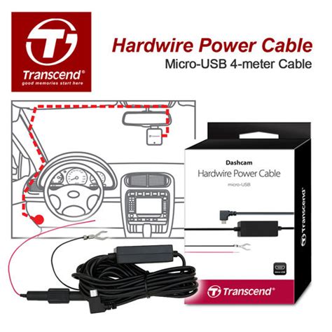 Transcend Hardwire Power Cable Micro USB 4 Meter TS DPK2 Stable