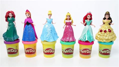 Play Doh Sparkle Princess Ariel Elsa Anna Disney Frozen Glitter Glider