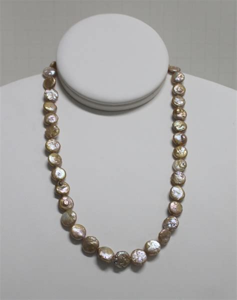 Coin Freshwater Pearl Necklace Nk144