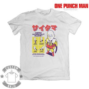 Jual Kaos Saitama Hero Workout Guide Anime One Punch Man S