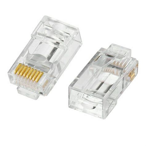 Pl 1002 Cat6 Rj45 Pass Through Network Cable Modular Plug Connector Open End 100 Pcs