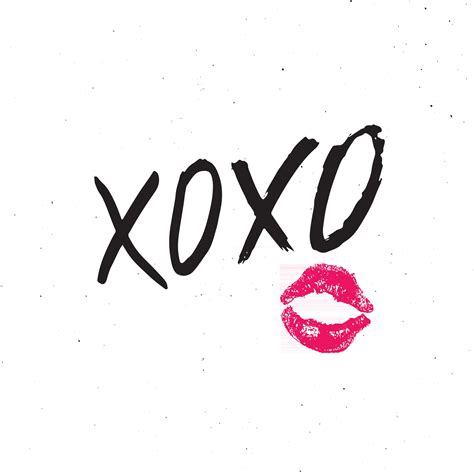 Signo de letras de pincel xoxo, frase de abrazos y besos caligráficos