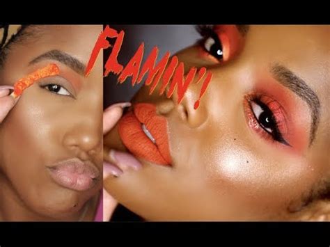 Flamin Hot Cheetos Inspired Fall Makeup Tutorial Morphe O Palette Review Ellarie Youtube