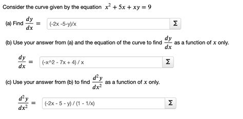 Solved Consider The Curve Given By The Equation X25xxy9