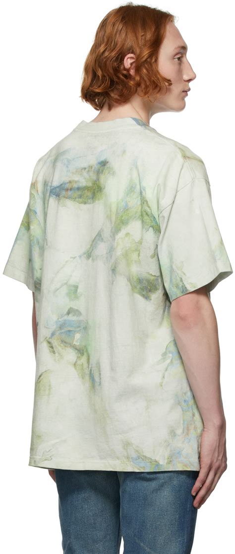 John Elliott Green Tie Dye University T Shirt John Elliott