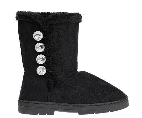 bebe Faux Fur Trendy Winter Boots for Little Girls, Size 1 - Walmart.com