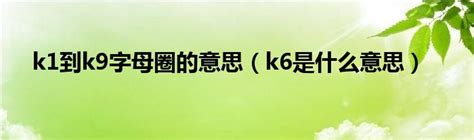 K1到k9字母圈的意思（k6是什么意思）草根科学网