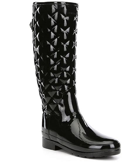 Hunter Tall Refined Quilted Gloss Rain Boots Dillard S