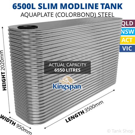 6500 Litre Modline Aquaplate Steel Water Tank 6500l Kingspan Tank 950x3500x2020mm