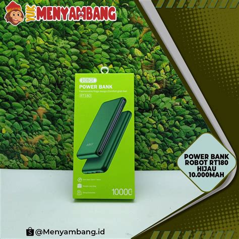 Jual 41635 PB Robot RT180 Hijau Power Bank Robot RT180 10000 MAh