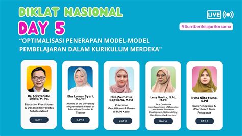 Day 5 Diklat Nasional Optimalisasi Penerapan Model Model Pembelajaran