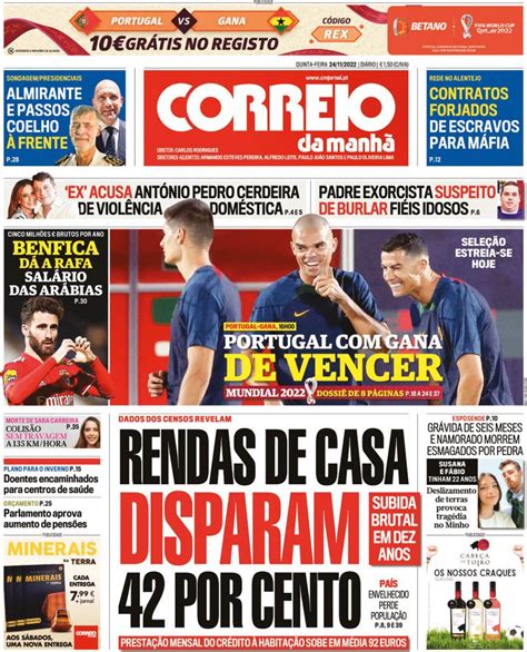 Capa Correio da Manhã 24 novembro 2022 capasjornais pt