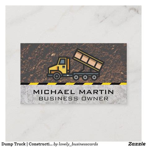 Dump Truck Construction Business Card Zazzle Artofit