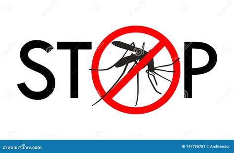 Stop Mosquito Sign Stock Vector Illustration Of Black 147786751