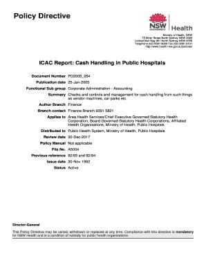 Fillable Online Icac Report Cash Handling In Public Hospitals Fax