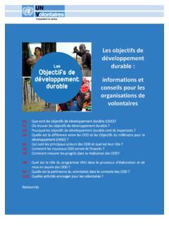 Les objectifs de développement durable informations et les