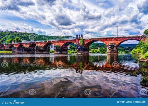 The Roman bridge in Trier stock photo. Image of basalt - 101155818