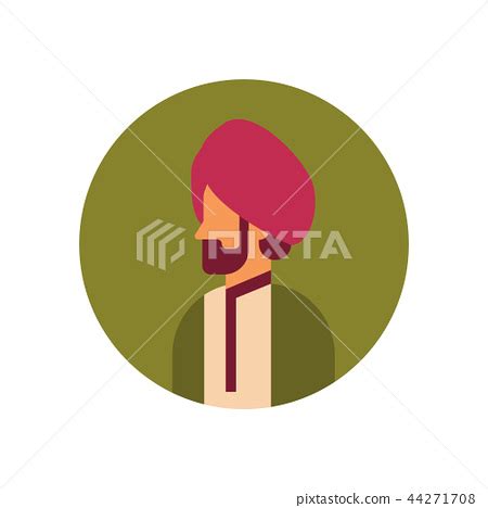 Indian Man Face Avatar Wearing National Stock Illustration