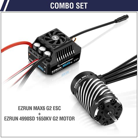 HOBBYWING EZRUN MAX6 G2 ESC Brushless 3 8S Lipo Motor Set For 1 6 1 7 1