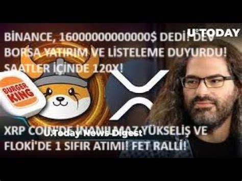 BİNANCE DUYURUSU TOZU DUMANA KATTI BU GECE KIRILIR XRP MEGA ATH