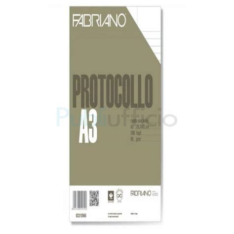 Fogli protocollo Fabriano PROTOCOLLO bianco 66 g m² 29 7x42 cm rigato