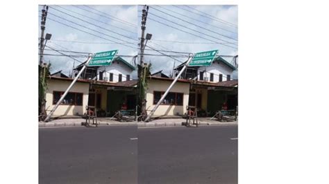 Bitung Tiang Papan Penunjuk Arah Di Jalan Muhammad Hatta Bahayakan