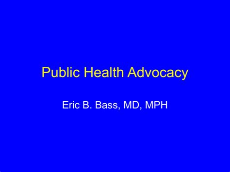 Public Health Advocacy