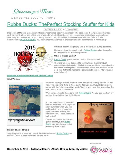 Giveaways 4 Mom – Rubba Ducks; The Perfect Stocking Stuffer for Kids
