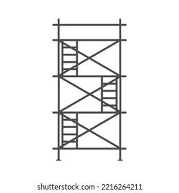 Scaffolding Construction Flat Line Icon Vector Stock Vector Royalty