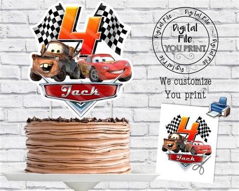 This Listing Is For A Custom Disney Cars Cake Topper Printable Digital