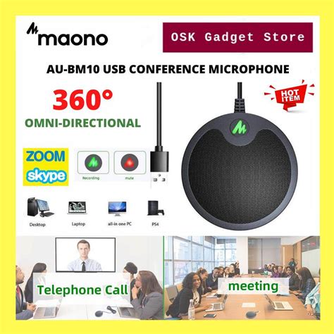 Maono AU-BM10 USB Conference Microphone 360° Omni Directional | Plug ...