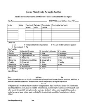 Storm Water Pollution Prevention Plan Template