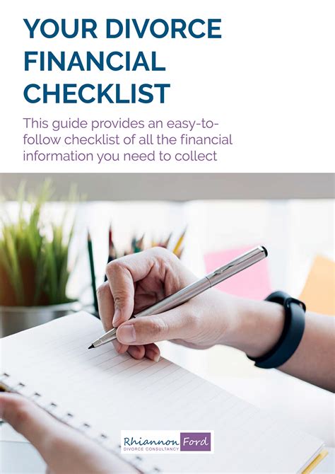 Free Divorce Financial Checklist Rhiannon Ford