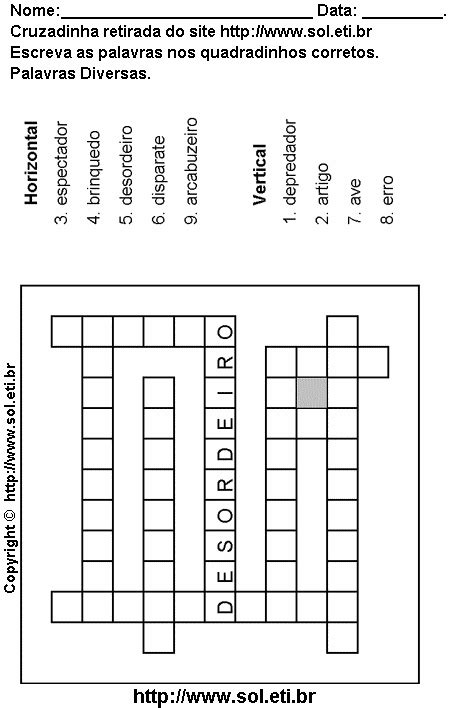Cruzadinha Para Imprimir De Encaixar Palavras P Gina N Passatempo