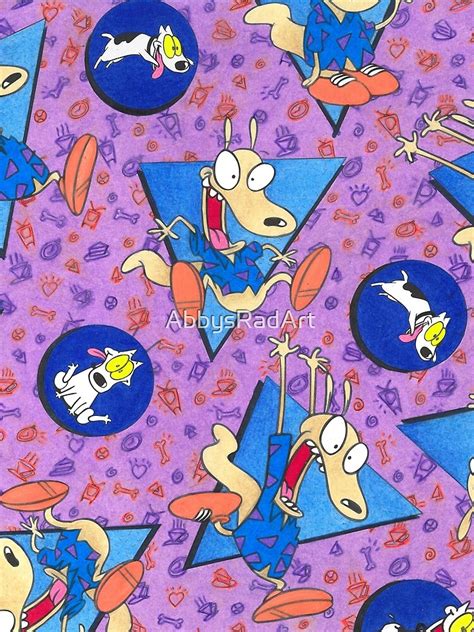 Rockos Modern Life Spunky 90s Pattern Nickelodeon T Shirt By