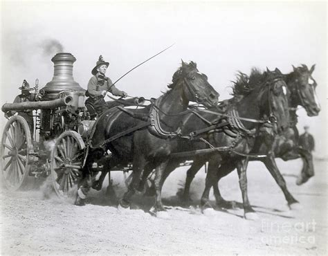 Horses Pulling Fire Wagon Photograph by Bettmann