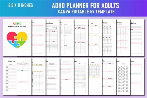 Adhd Planner For Adults Canva Kdp Graphic By Lavlu Creative Zone