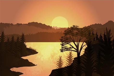 River Scene Vector Art, Icons, and Graphics for Free Download