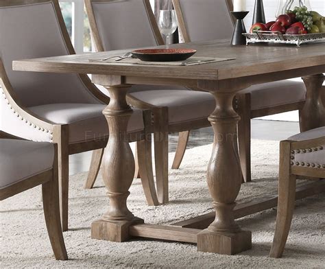 Eleonore Dining Table 61300 In Weathered Oak By Acme Woptions